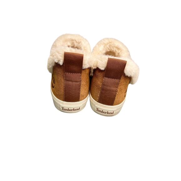 Timberland Skyla Bay Brown Suede Faux Fur Lined Slip On Sneaker Booties 8.5 - Picture 4 of 8